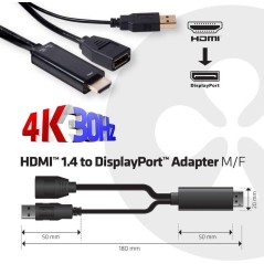 Club 3D CAC-2330 HDMI to DisplayPort 1.1 Adapter - High-Quality Connectivity for Stunning Displays!